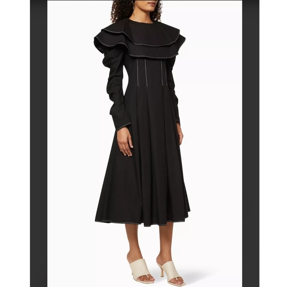 Regina Pyo "Faye" Black A-line Bib Collar Dress Size 6 New With Tags - Picture 2 of 3